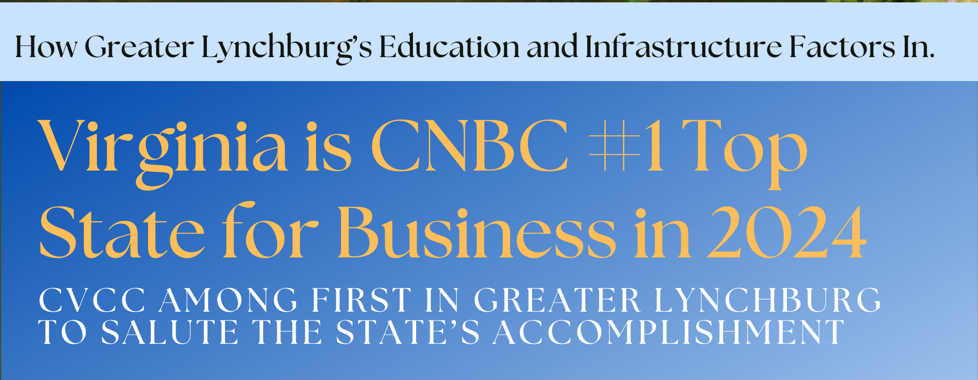 CVCC Among First to Congratulate Virginia on Business Ranking