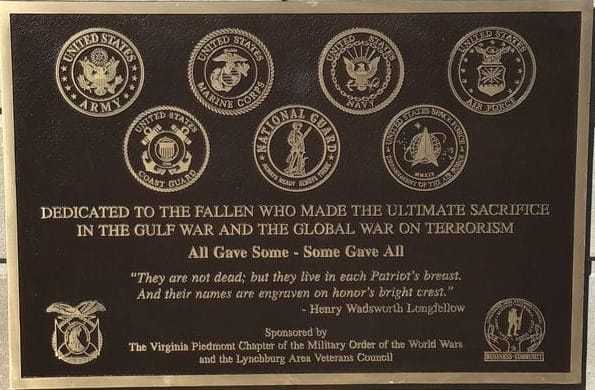 The Virginia Piedmont Chapter and the Lynchburg Area Veterans Council Unveil a New Monument to the Veterans of the War on Terrorism